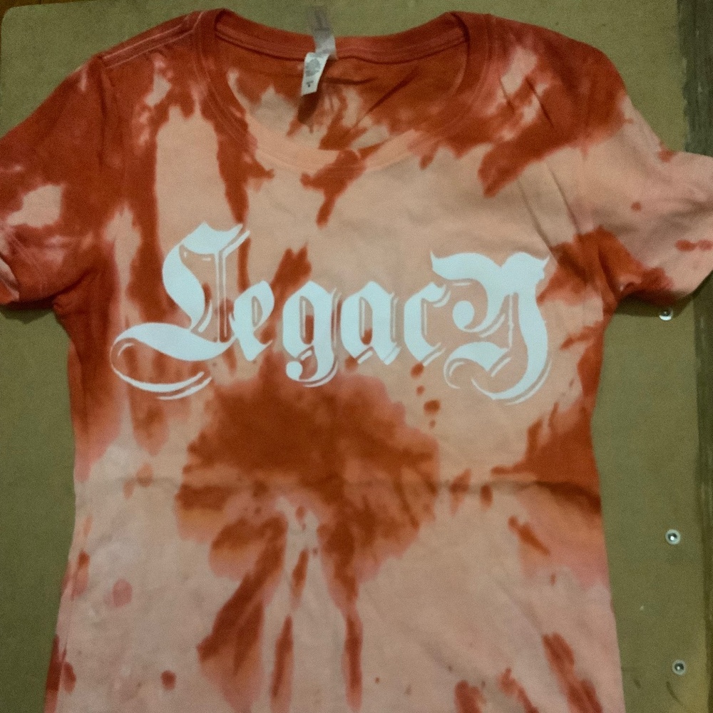 New pink womens handmade tie dye legacy t-shirt size-medium